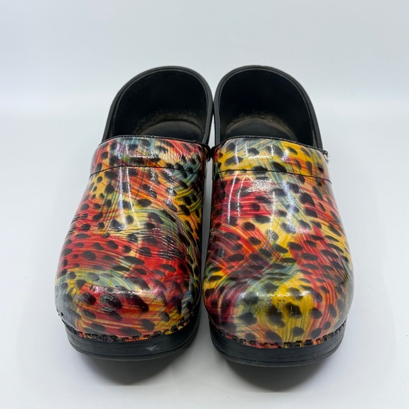 Dansko‎ Women's Colorful Animal Print Patent Leather Clogs Shoes Size 38 - Picture 2 of 6
